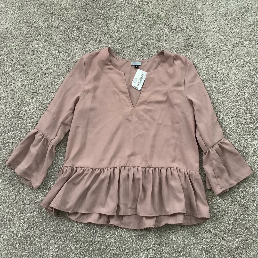 Abbeline Mauve Peplum Shirt